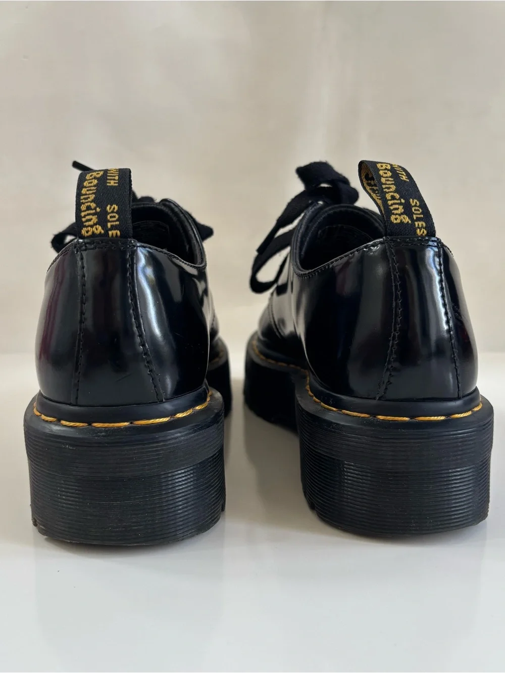 Dr. Martens Women's Black Holly Women's Leather Platform Shoes Size US 8 EU39